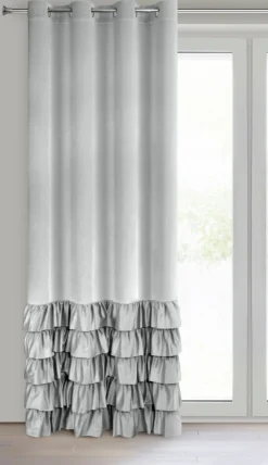 Zasłona DANI 140x250 srebrna falbany