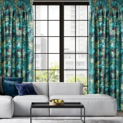 Zasłona DAVOS 140x270 cm czarno zielona
