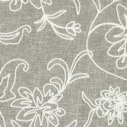 Zasłona LILY 140x250 cm beżowa haftowane kwiaty przelotki