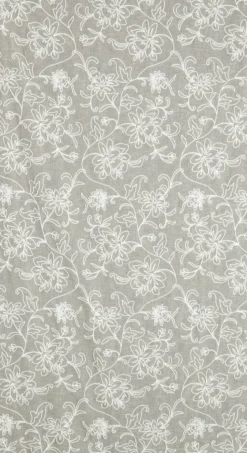 Zasłona LILY 140x250 cm beżowa haftowane kwiaty przelotki