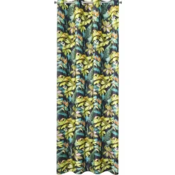 Zasłona LIVY 140x250 zielone liście kwiaty