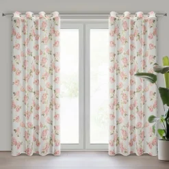Zasłona MELA 140x250 cm różowe kwiaty