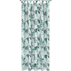 Zasłona ogrodowa 155x260cm biała zielone liście