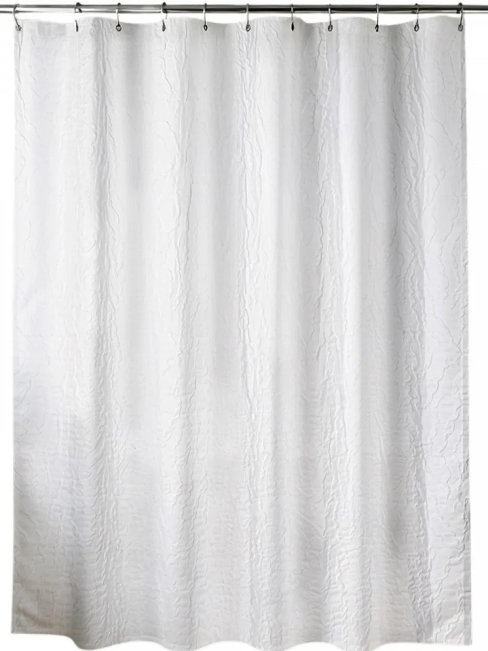 Zasłona prysznicowa ARUSHA 180x200 cm efekt zebry biała