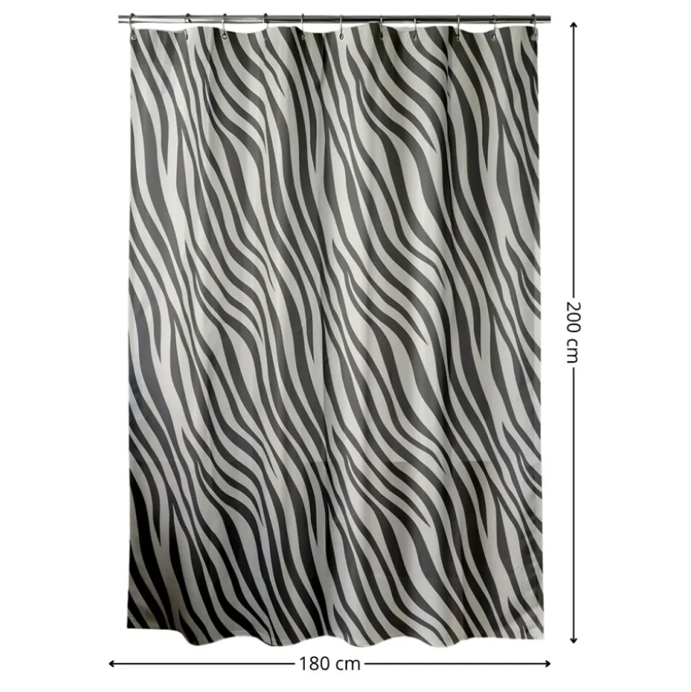 Zasłona prysznicowa Naomi 180x200 cm zebra