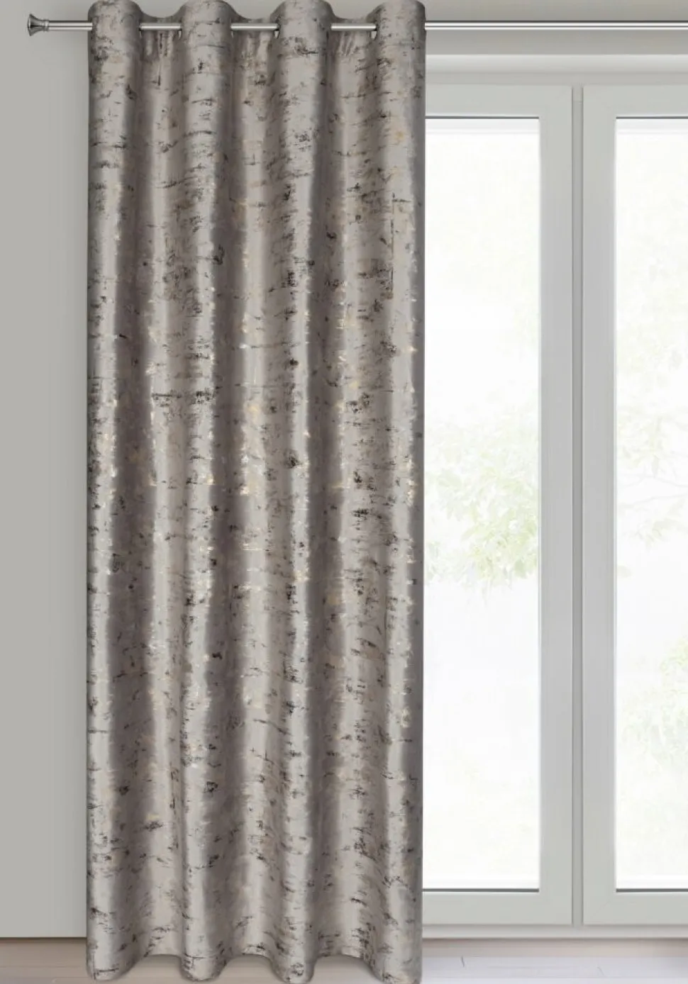Zasłona TAMI 140x250 stalowa ze złotem