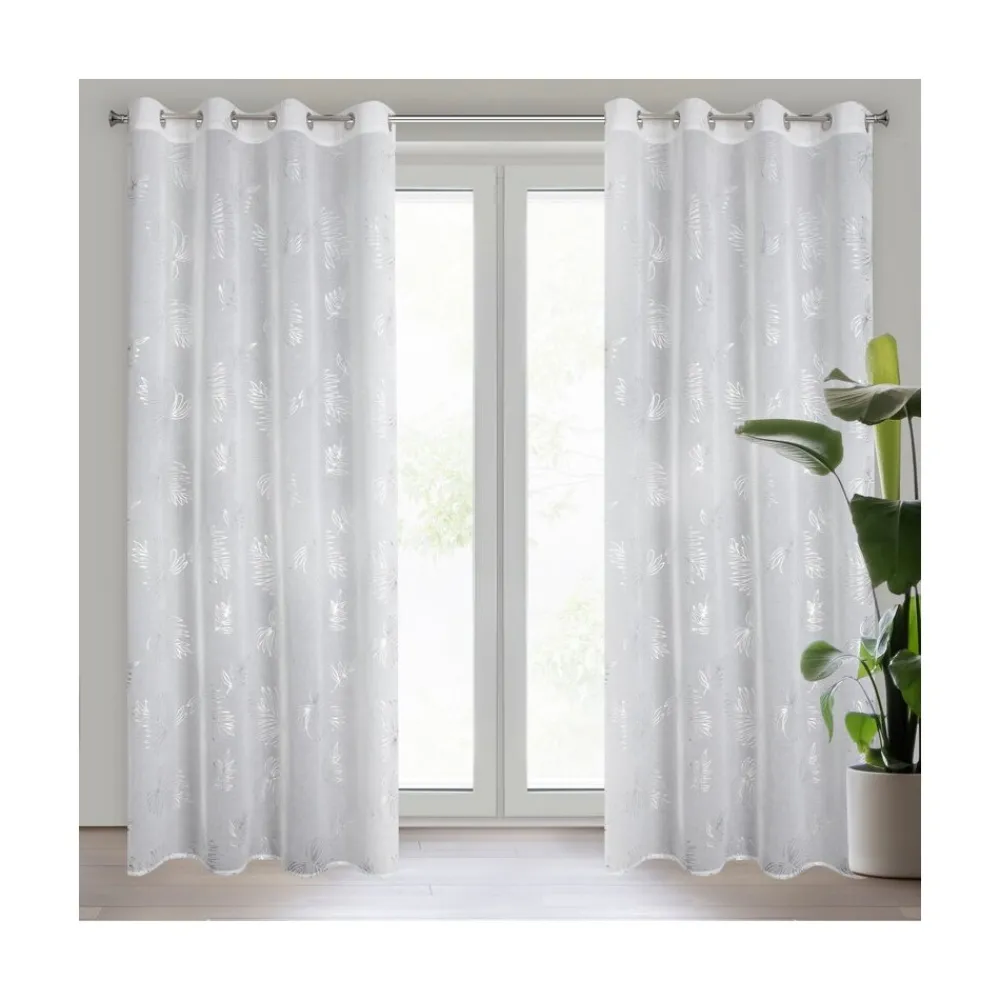 Zasłona CAPRI 140X250 biała liście * EUROFIRANY B.B. Choczyńscy Sp.J. Sale