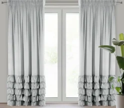 Zasłona DANI 140x270 srebrna falbany * EUROFIRANY B.B. Choczyńscy Sp.J. Discount