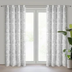 Zasłona LILY 140x250 cm biała haftowane kwiaty przelotki * EUROFIRANY B.B. Choczyńscy Sp.J. Online