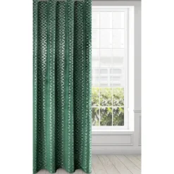 Zasłona MOLY 140x250 zielona srebrny nadruk * EUROFIRANY B.B. Choczyńscy Sp.J. Discount