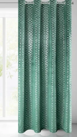 Zasłona MOLY 140x250 zielona srebrny nadruk * EUROFIRANY B.B. Choczyńscy Sp.J. Discount