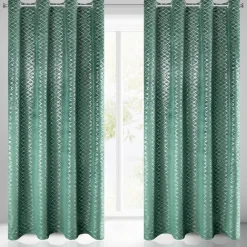 Zasłona MOLY 140x250 zielona srebrny nadruk * EUROFIRANY B.B. Choczyńscy Sp.J. Discount