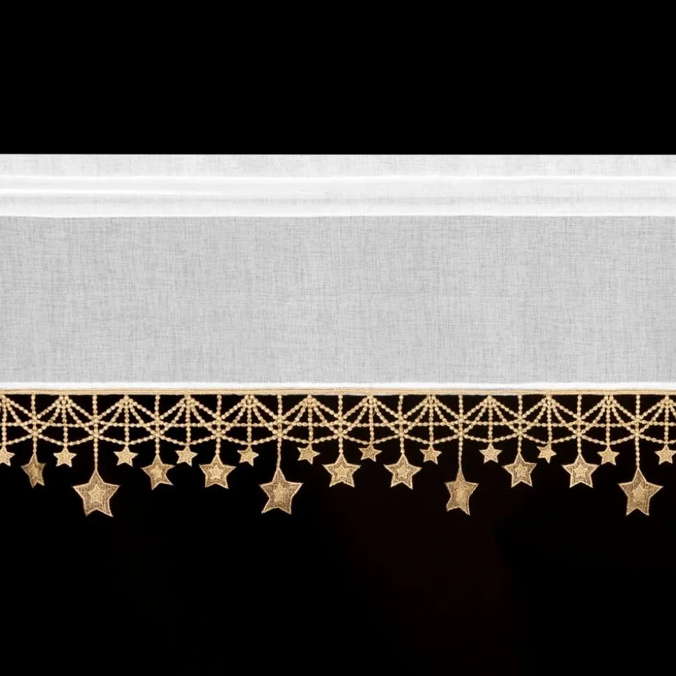 Zazdrostka świąteczna 30x150 cm biała złote gwiazdki