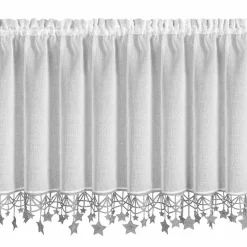 Zazdrostka świąteczna 60x150 cm biała srebrne gwiazdki
