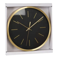 Zegar ścienny okrągły czarno złoty 25 cm