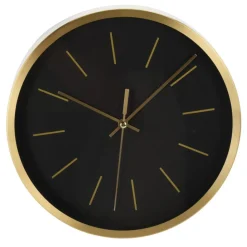 Zegar ścienny okrągły czarno złoty 25 cm