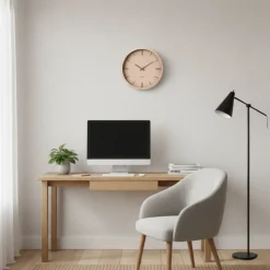 Zegar ścienny okrągły w kolorze kremowym 38 cm