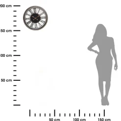 Zegar ścienny z rzymskimi cyframi 49 cm w czarno złotej ramie