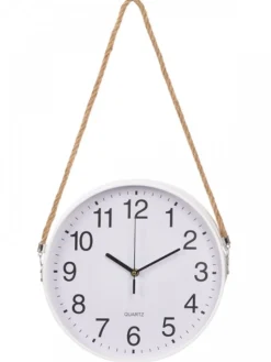 Zegar wiszący na linie biały 30 cm