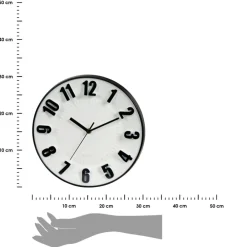 Zegar ścienny 30 cm z czarną ramą * HowHomely Discount