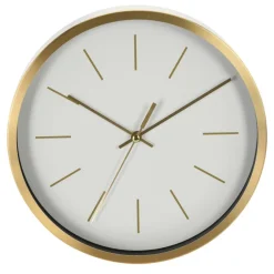 Zegar ścienny okrągły biało złoty 25 cm * H&S Decoration Sale