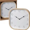 Zegar ścienny z ramą imitującą drewno 30x30 cm * H&S Decoration Outlet