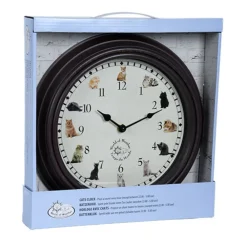 Zegar z odgłosami kotów Ścienny 30 cm * Esschert Design New