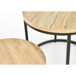 Zestaw 2 czarnych stolików Oreo