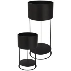 Zestaw 2 donic na stojakach czarny 25,5x56,5 i 20x34,5 cm