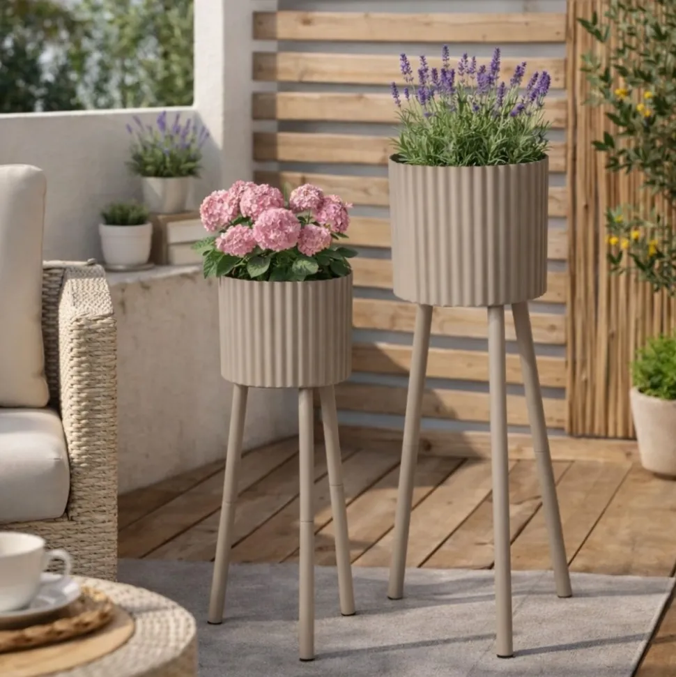 Zestaw 2 donic na stojakach Nordic Bloom Taupe