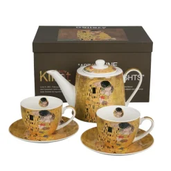 Zestaw 2 filiżanek 270 ml z dzbankiem i z zaparzaczem Klimt THE KISS 900 ml