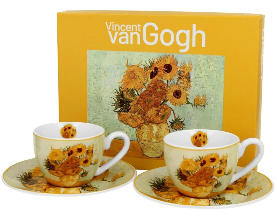 Zestaw 2 filiżanek espresso Van Gogh Sunflowers 90 ml