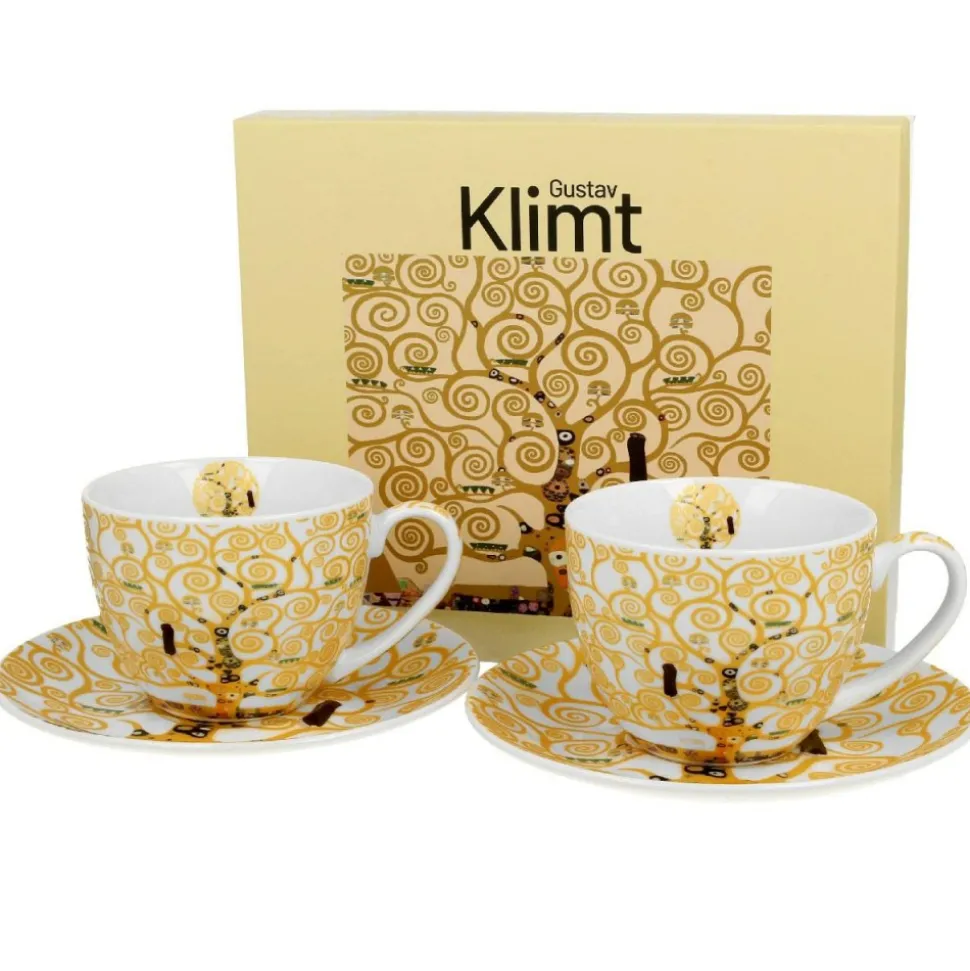 Zestaw 2 filiżanek Klimt Ecru Tree Of Life 250 ml