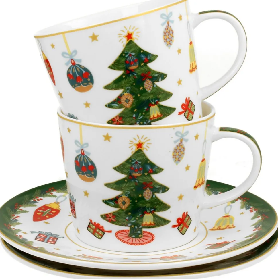 Zestaw 2 filiżanek z motywem świątecznym Christmas Tree 250 ml