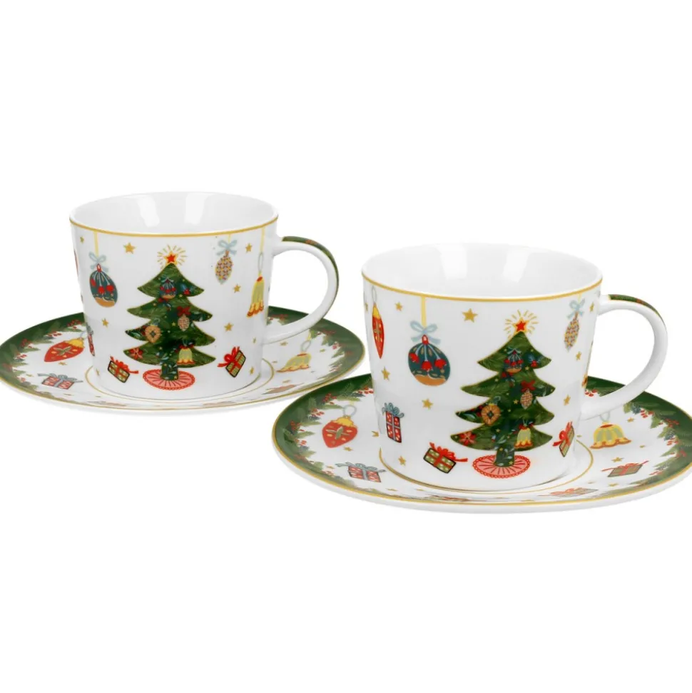 Zestaw 2 filiżanek z motywem świątecznym Christmas Tree 250 ml