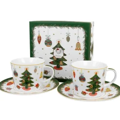 Zestaw 2 filiżanek z motywem świątecznym Christmas Tree 250 ml