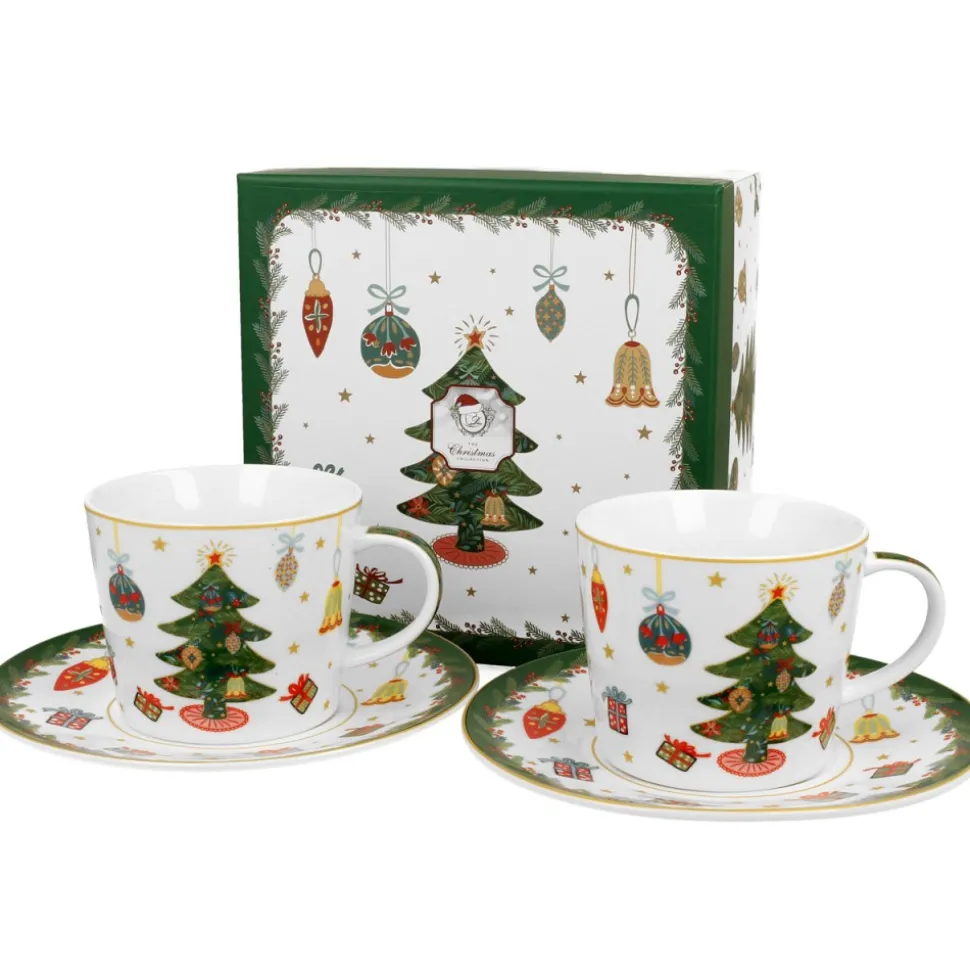 Zestaw 2 filiżanek z motywem świątecznym Christmas Tree 250 ml