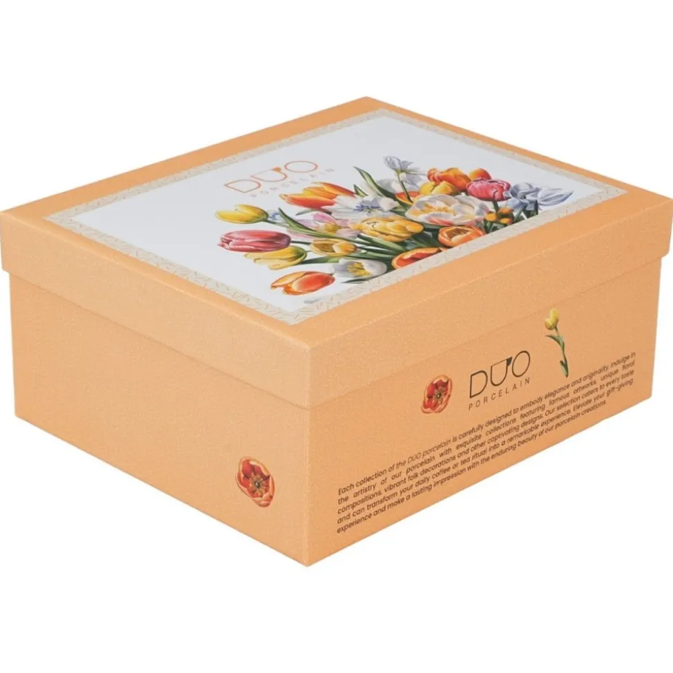 Zestaw 2 filiżanek ze spodkami Tulipany 270 ml