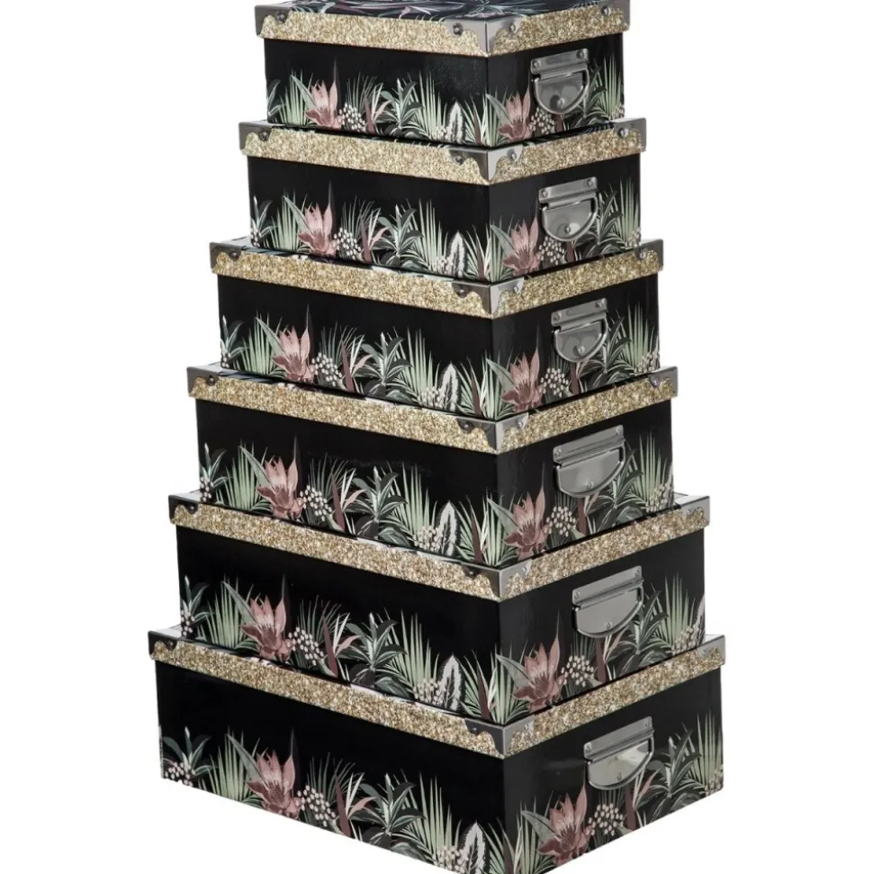 Zestaw 6 kartonowych pudełek Lady Jungle czarne