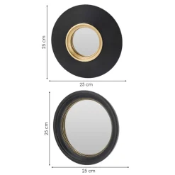 Zestaw 3 luster okrągłych 25 cm