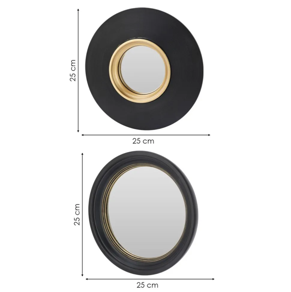 Zestaw 3 luster okrągłych 25 cm