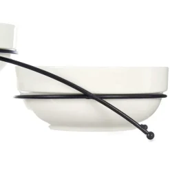 Zestaw 3 porcelanowych miseczek na stojaku