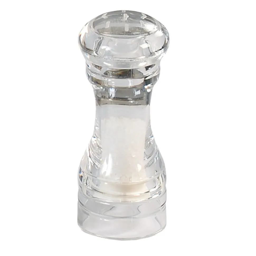 Zestaw 2 przezroczystych młynków do soli i pieprzu 6xh14 cm