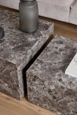 Zestaw 2 stolików kawowych Dice imitacja marmuru