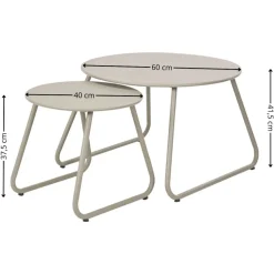 Zestaw 2 stolików metalowych beżowych Loft Duo