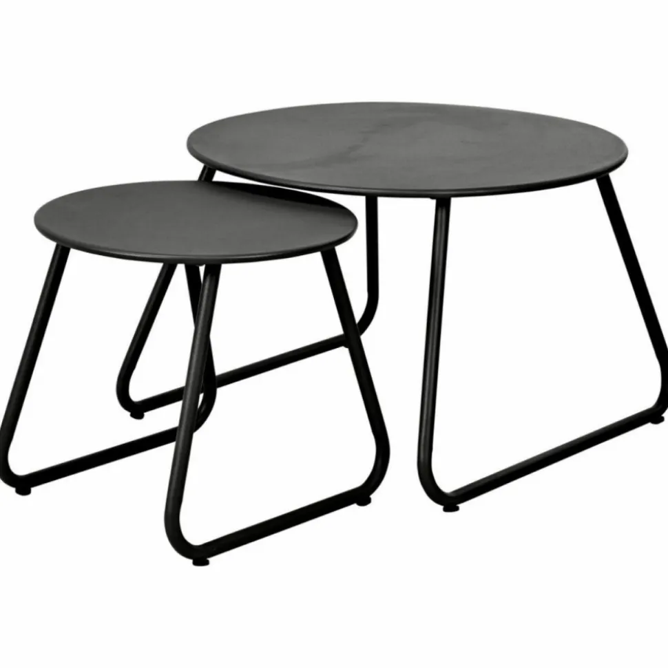 Zestaw 2 stolików metalowych czarnych Loft Duo