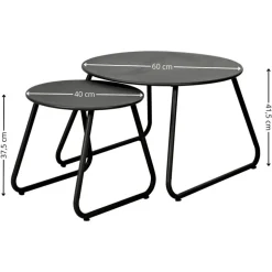 Zestaw 2 stolików metalowych czarnych Loft Duo