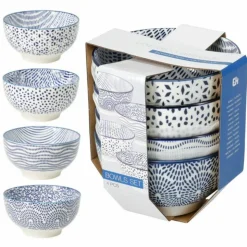 Zestaw 4 szt misek porcelanowych Blue Wave