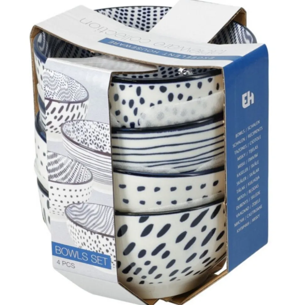 Zestaw 4 szt misek porcelanowych Blue Mosaic