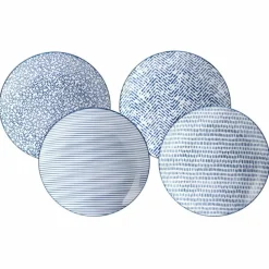 Zestaw 4 szt talerzy porcelanowych Blue Mosaic